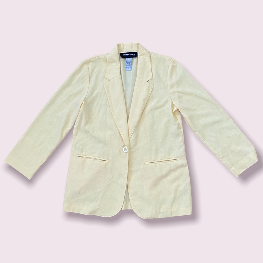 Sag Harbor vintage lightweight lemon yellow blazer